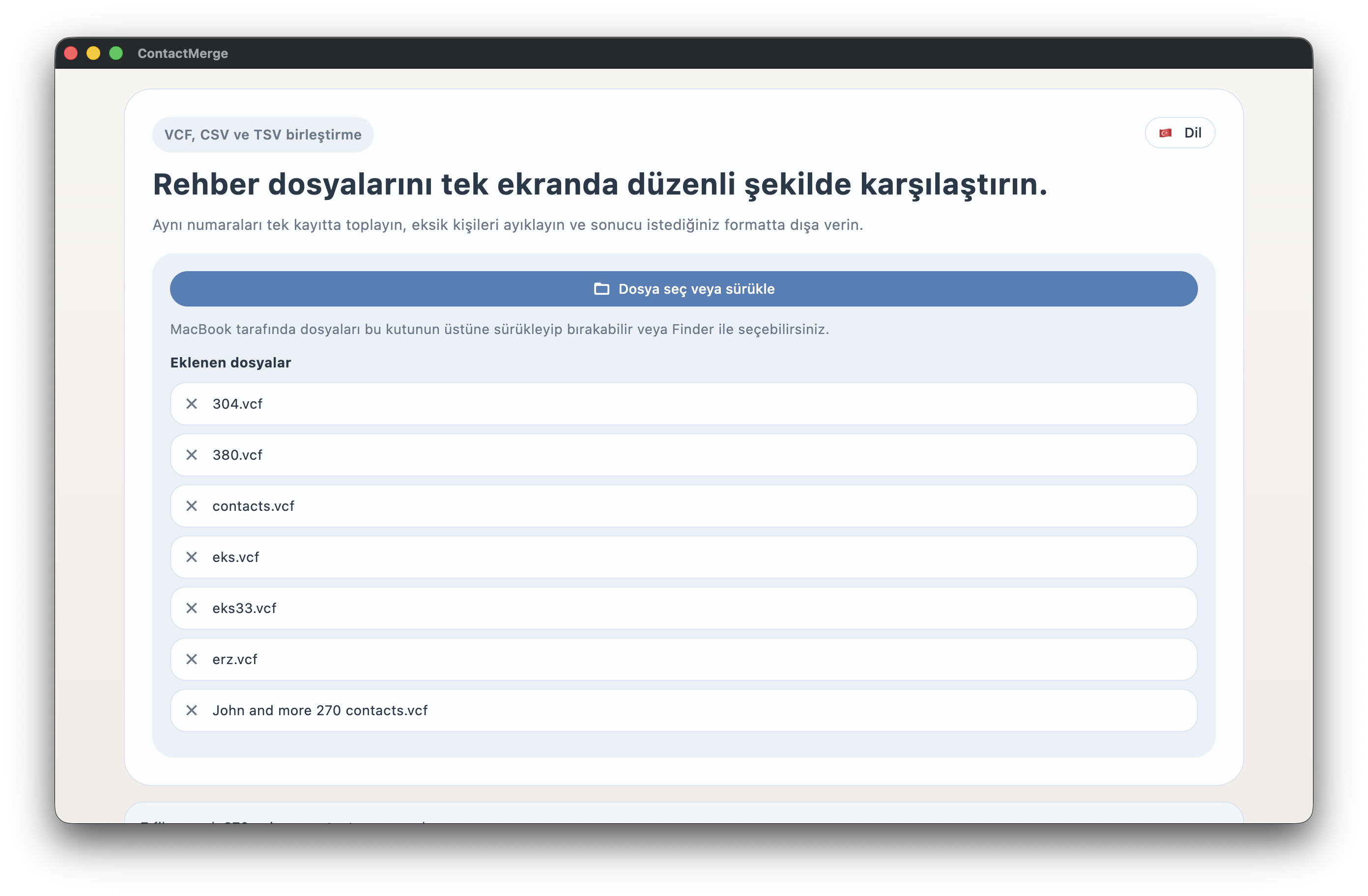 ContactMerge macOS screenshot